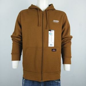 Dickies NWT men's brown fleece zip hoody sweater